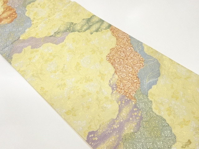 JAPANESE FUKURO OBI / WOVEN FLOWER ARABESQUE